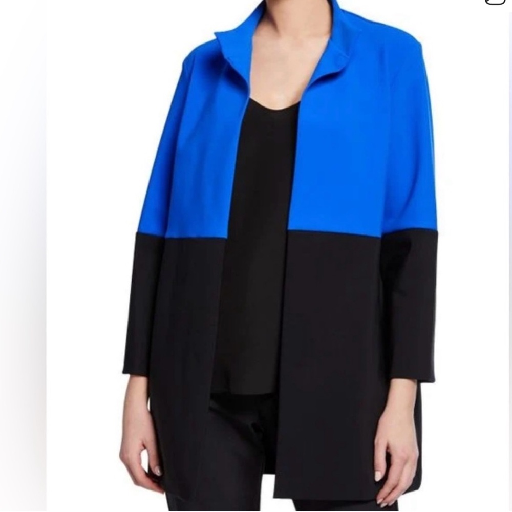 NWT Chico's Vibrant Blue & navy block cardigan reversible size 2